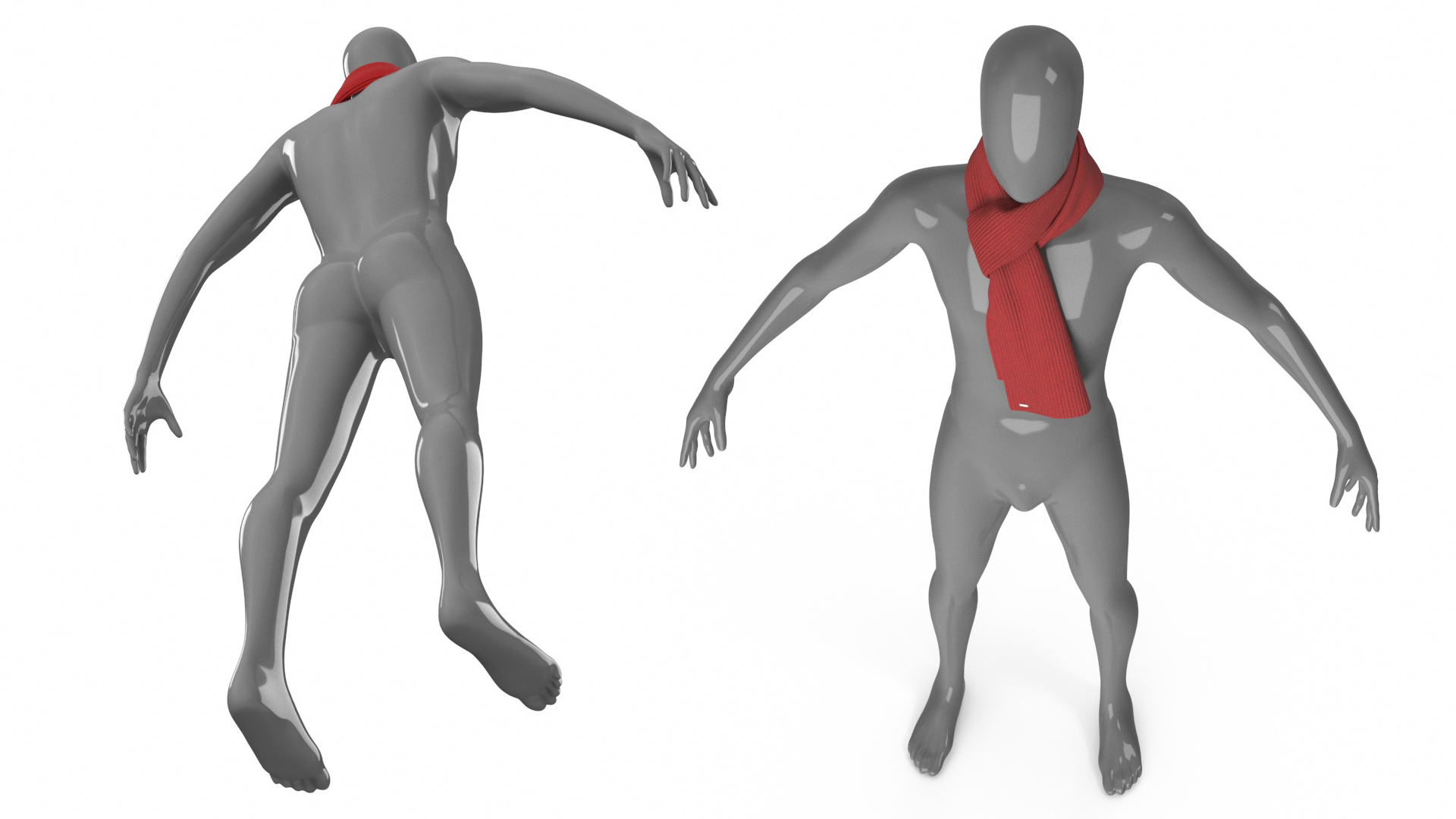 3D model Red Slip Knot Style Scarf