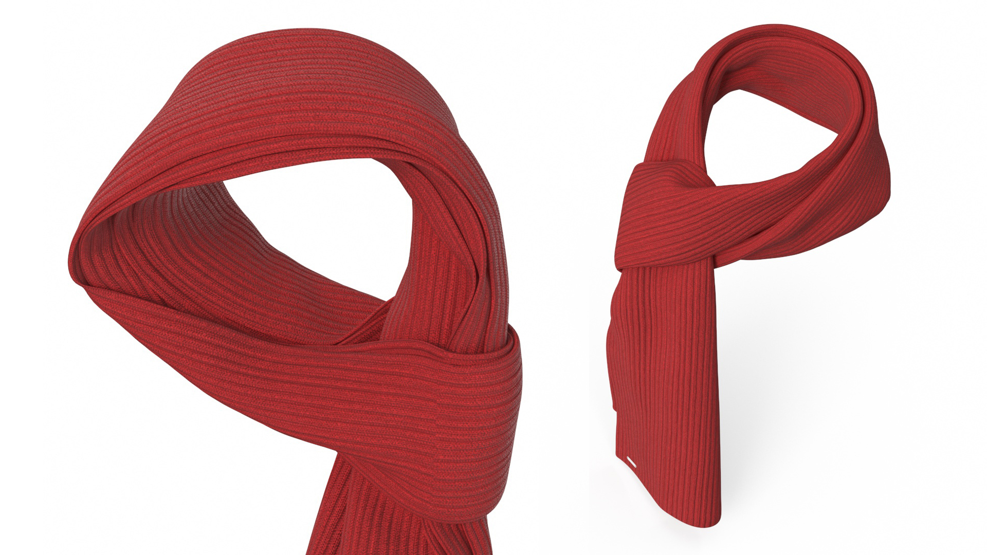 3D model Red Slip Knot Style Scarf