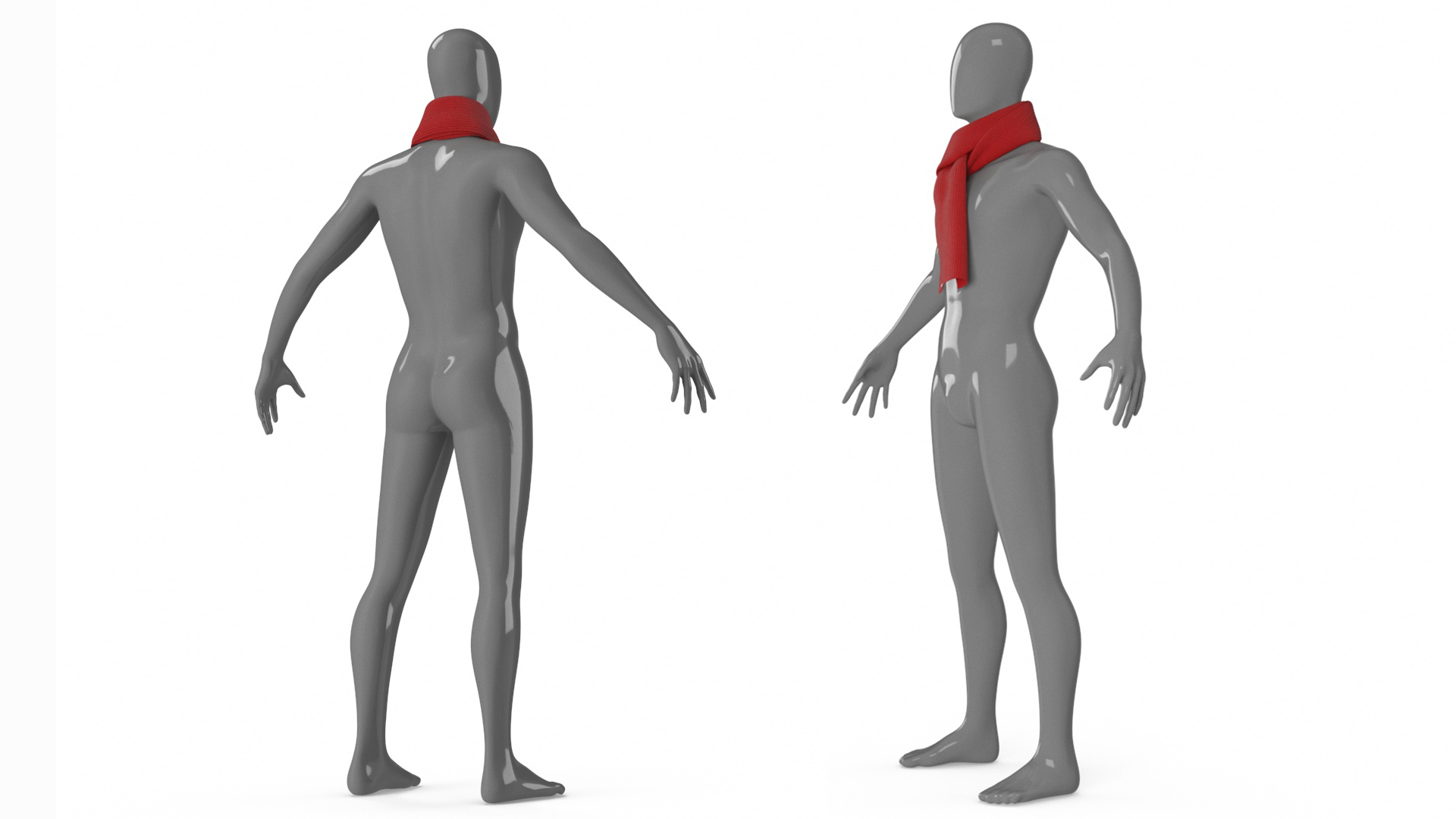 3D model Red Slip Knot Style Scarf