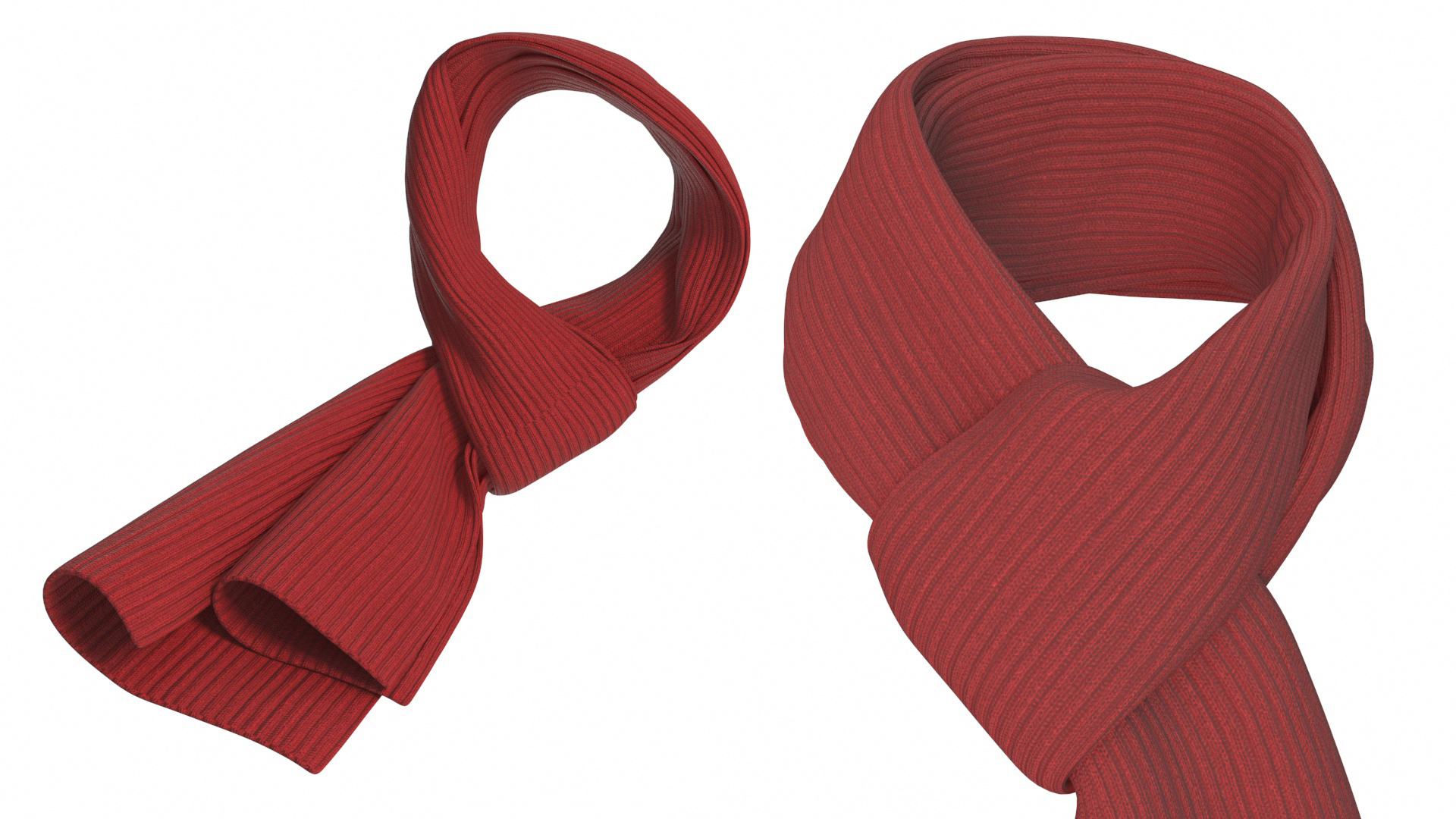 3D model Red Slip Knot Style Scarf
