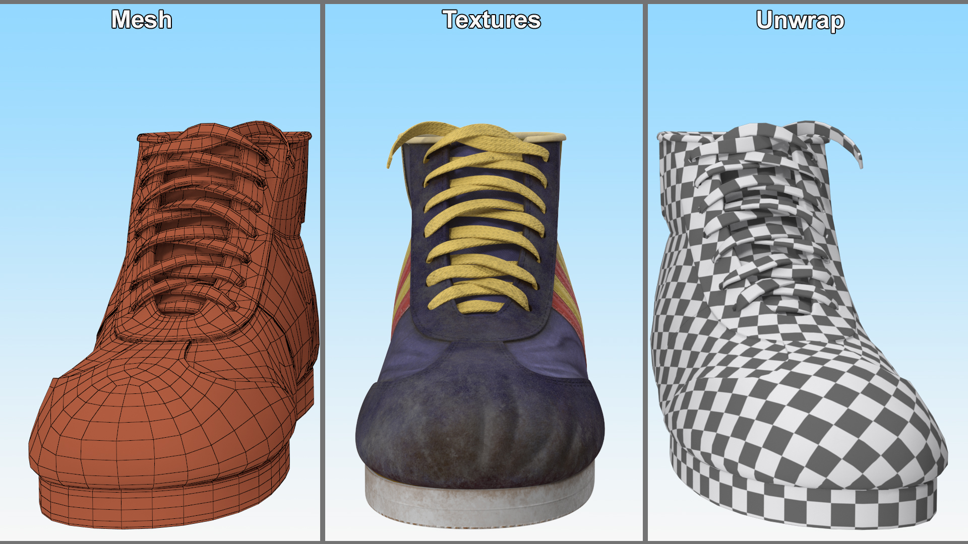 3D Vintage Old Sport Shoes model