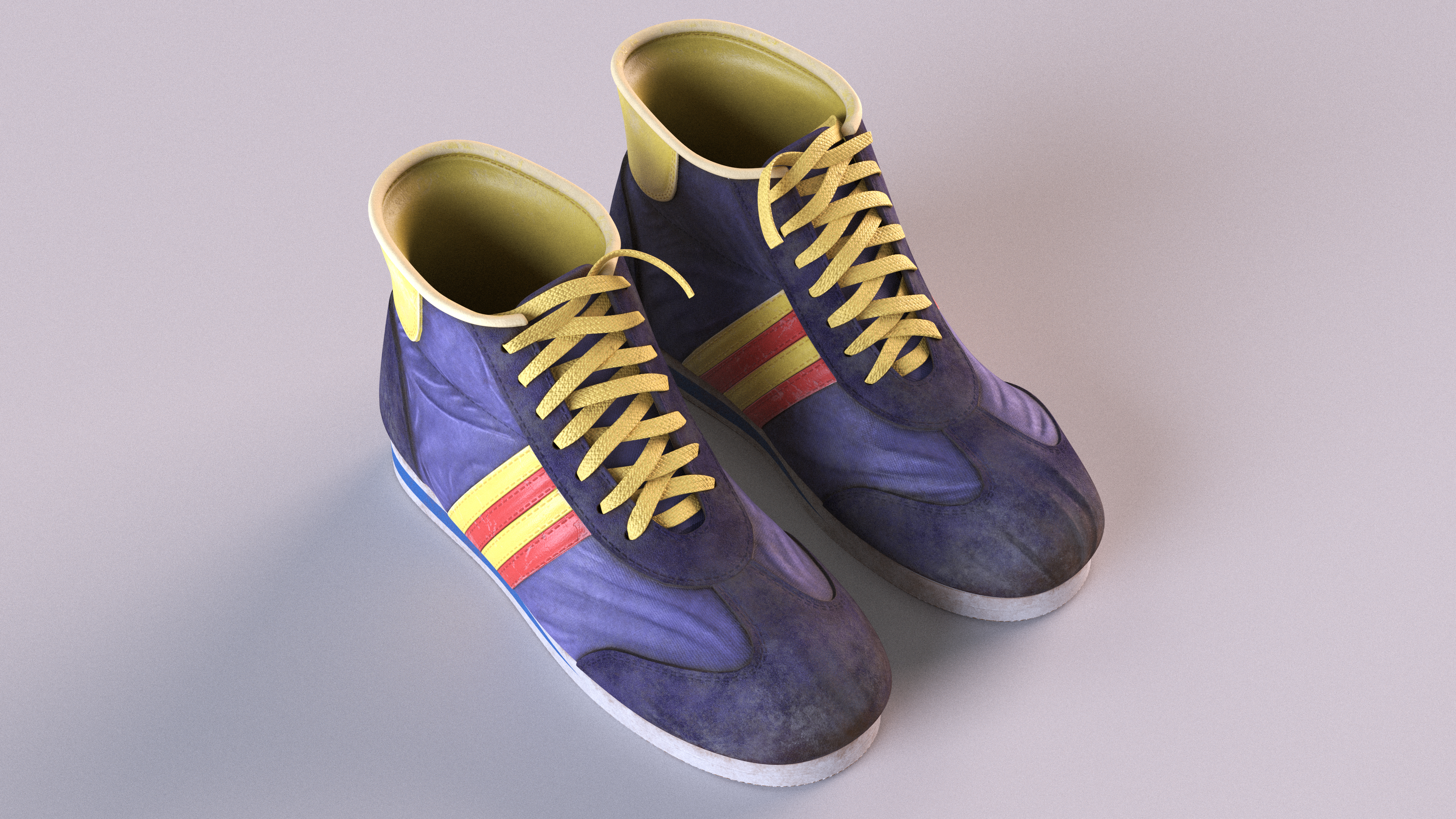 3D Vintage Old Sport Shoes model
