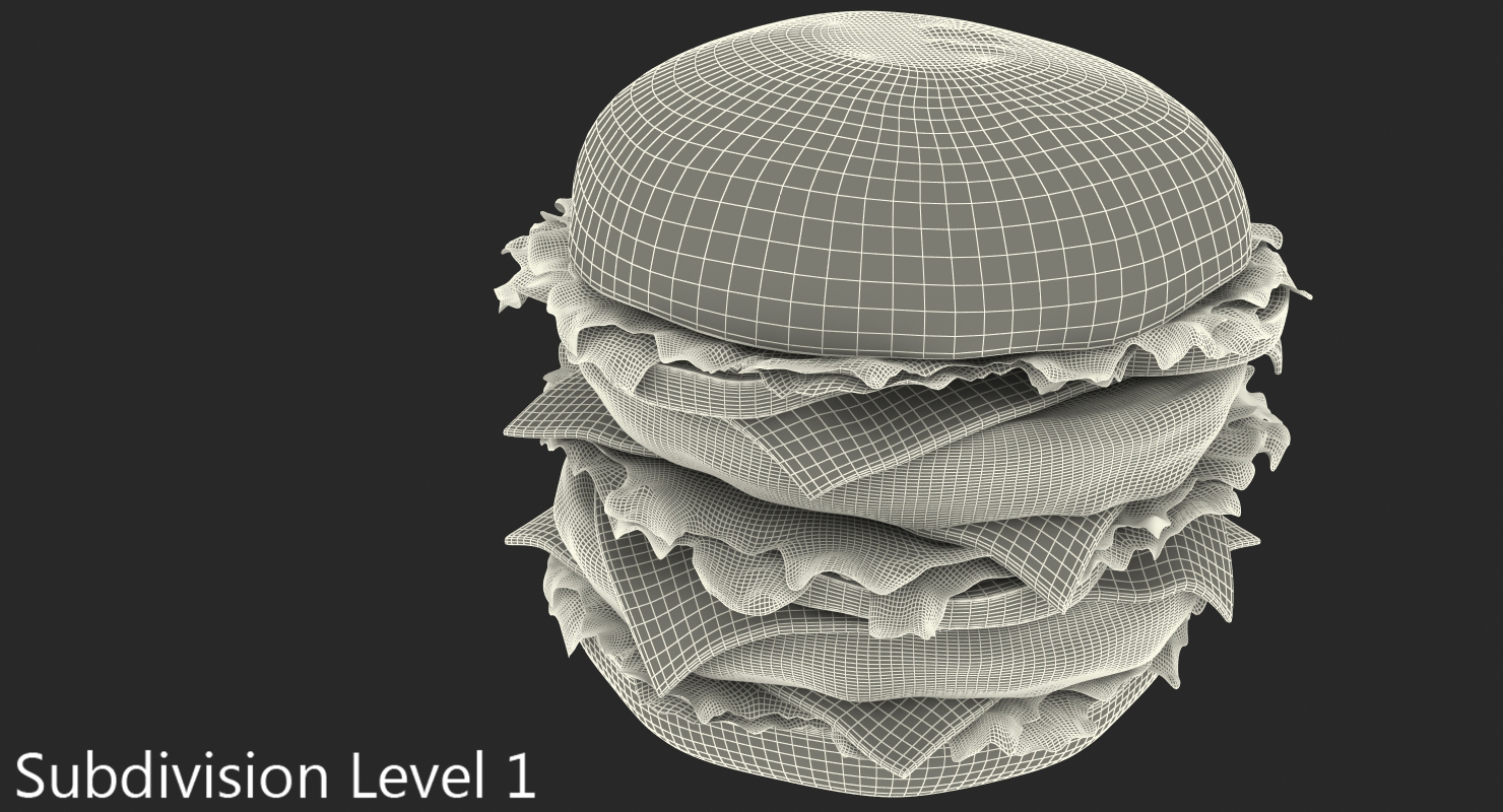 3D Double Burger model