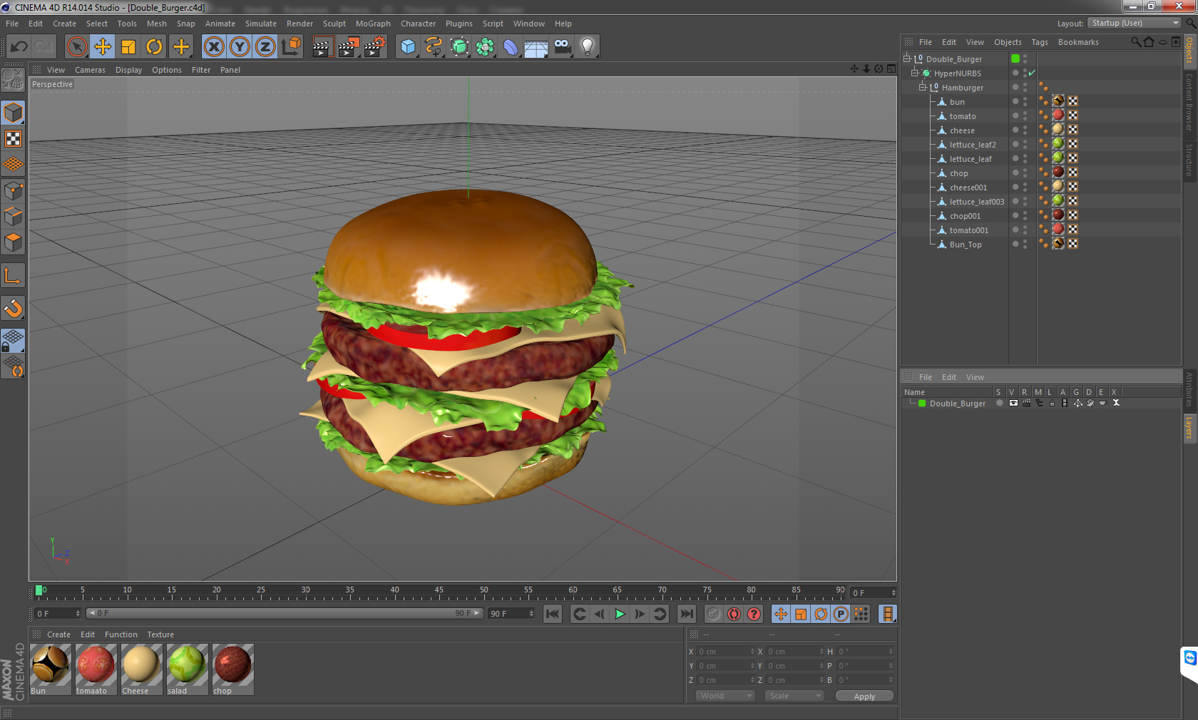 3D Double Burger model