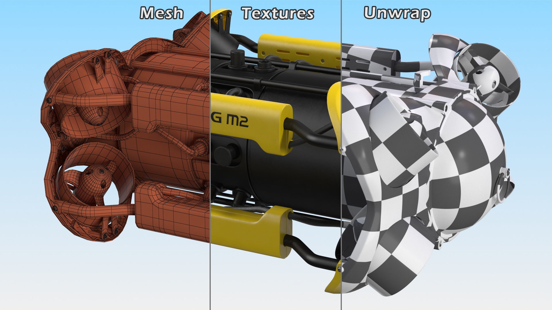 Chasing M2 Underwater Drone Rigged 3D model
