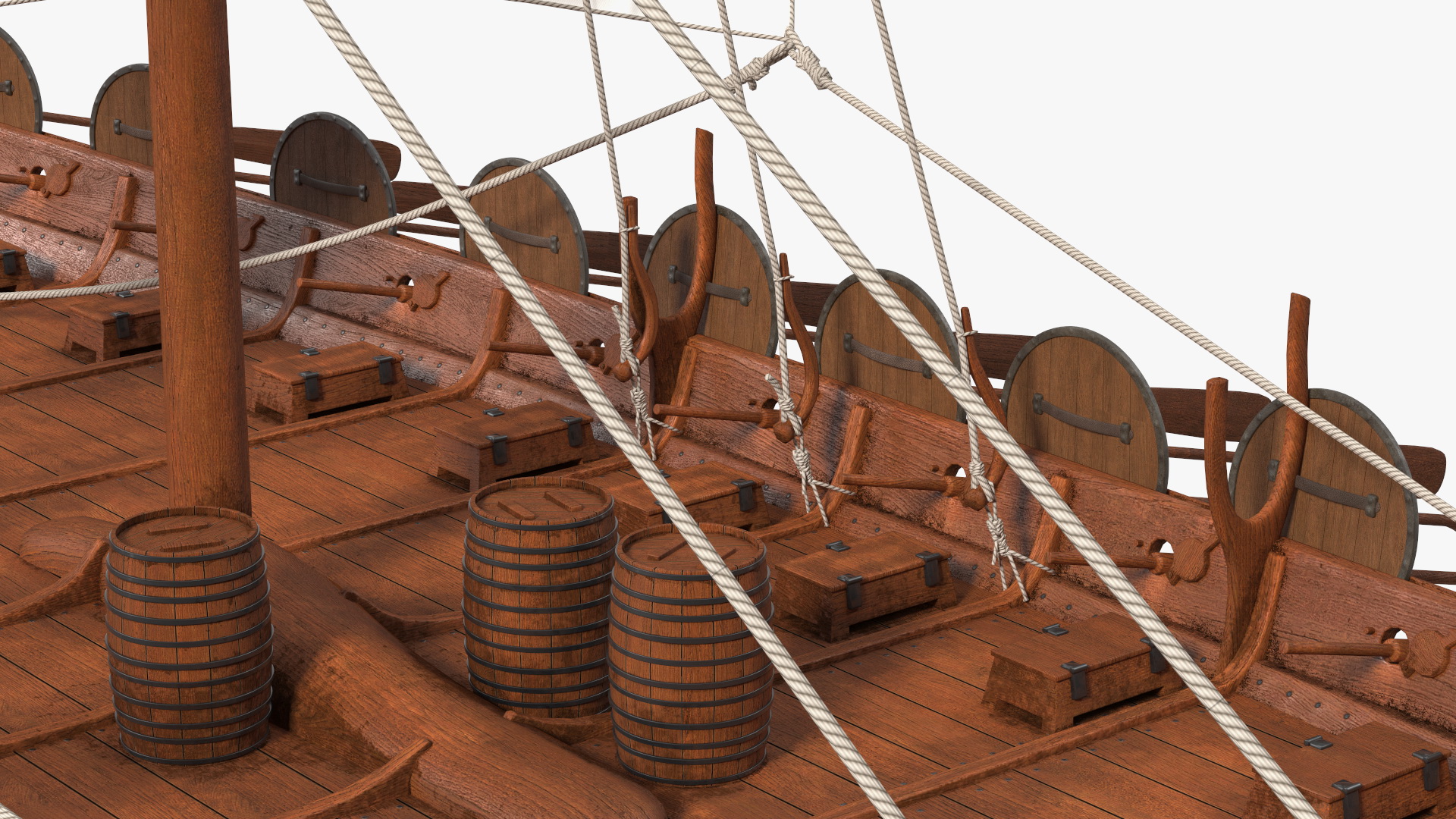 3D Viking Drakkar Sail Raised