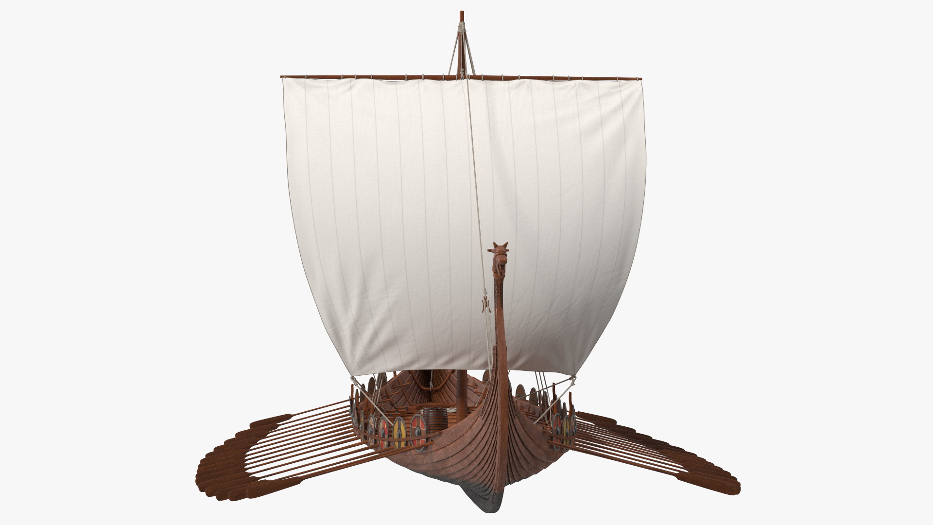3D Viking Drakkar Sail Raised