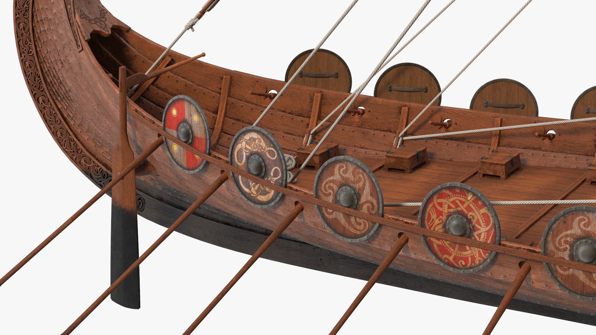 3D Viking Drakkar Sail Raised