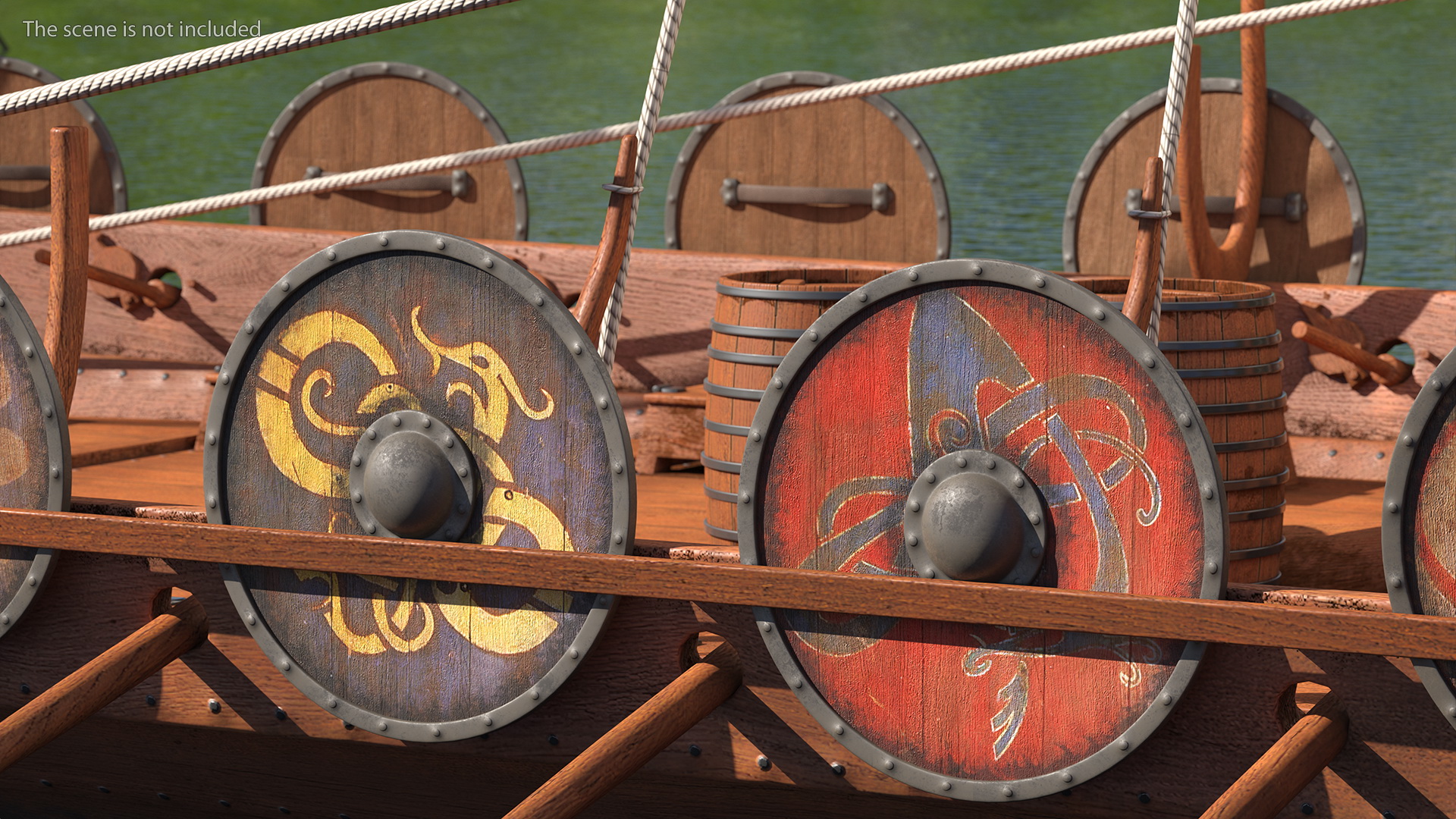 3D Viking Drakkar Sail Raised