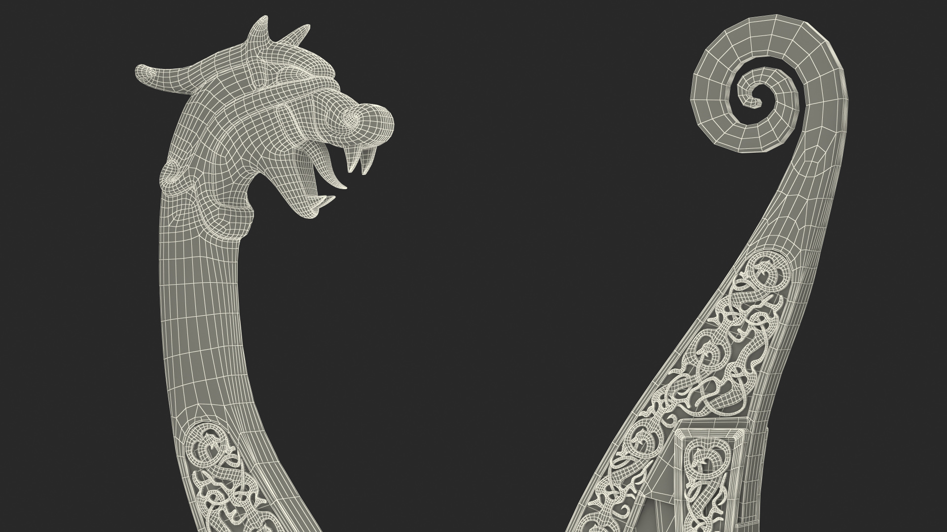 3D Viking Drakkar Sail Raised