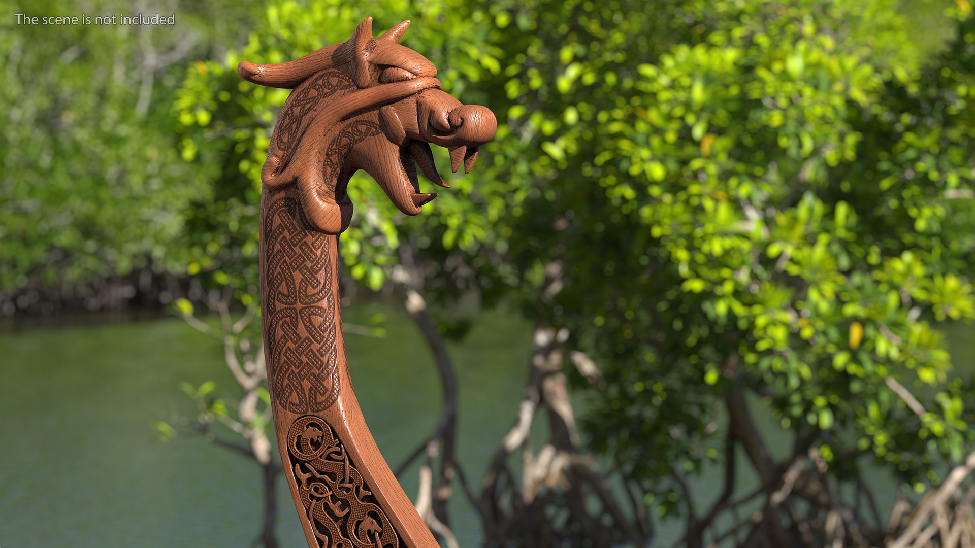 3D Viking Drakkar Sail Raised