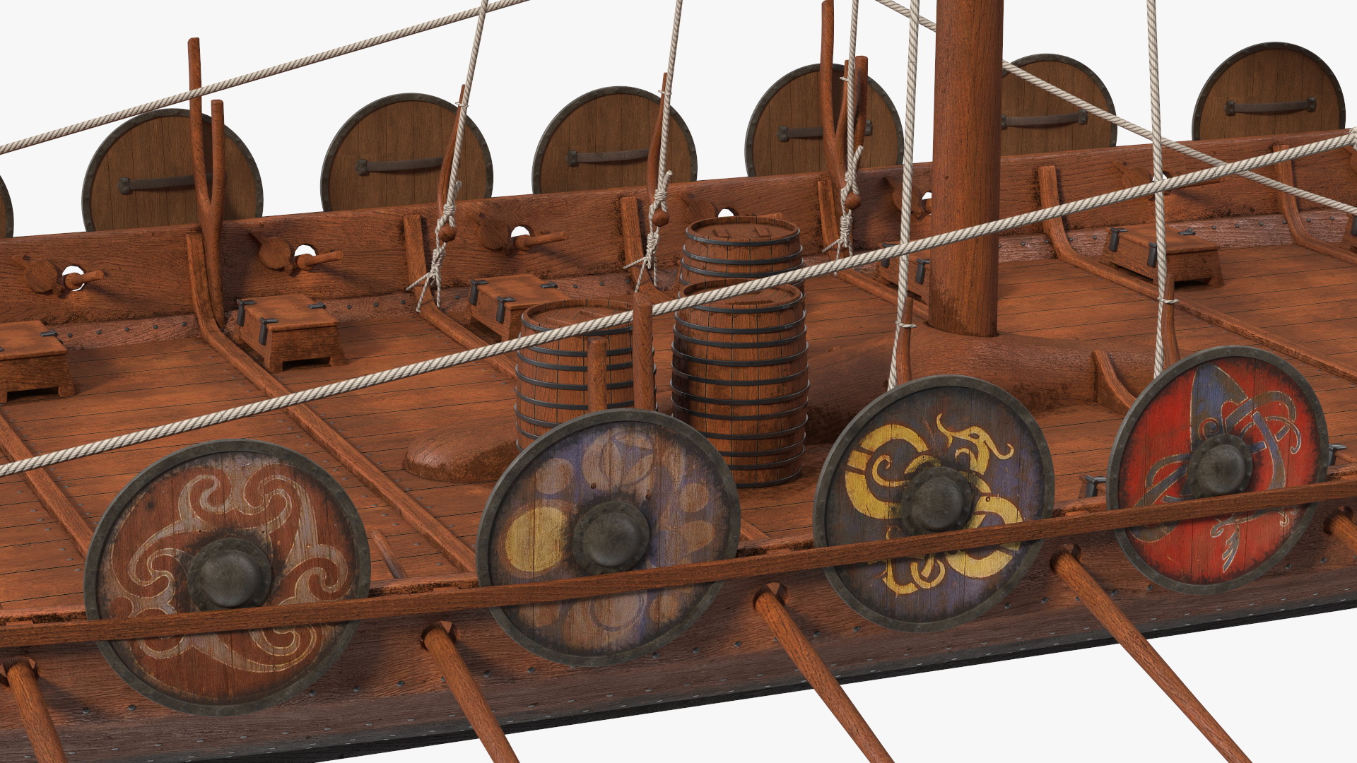 3D Viking Drakkar Sail Raised