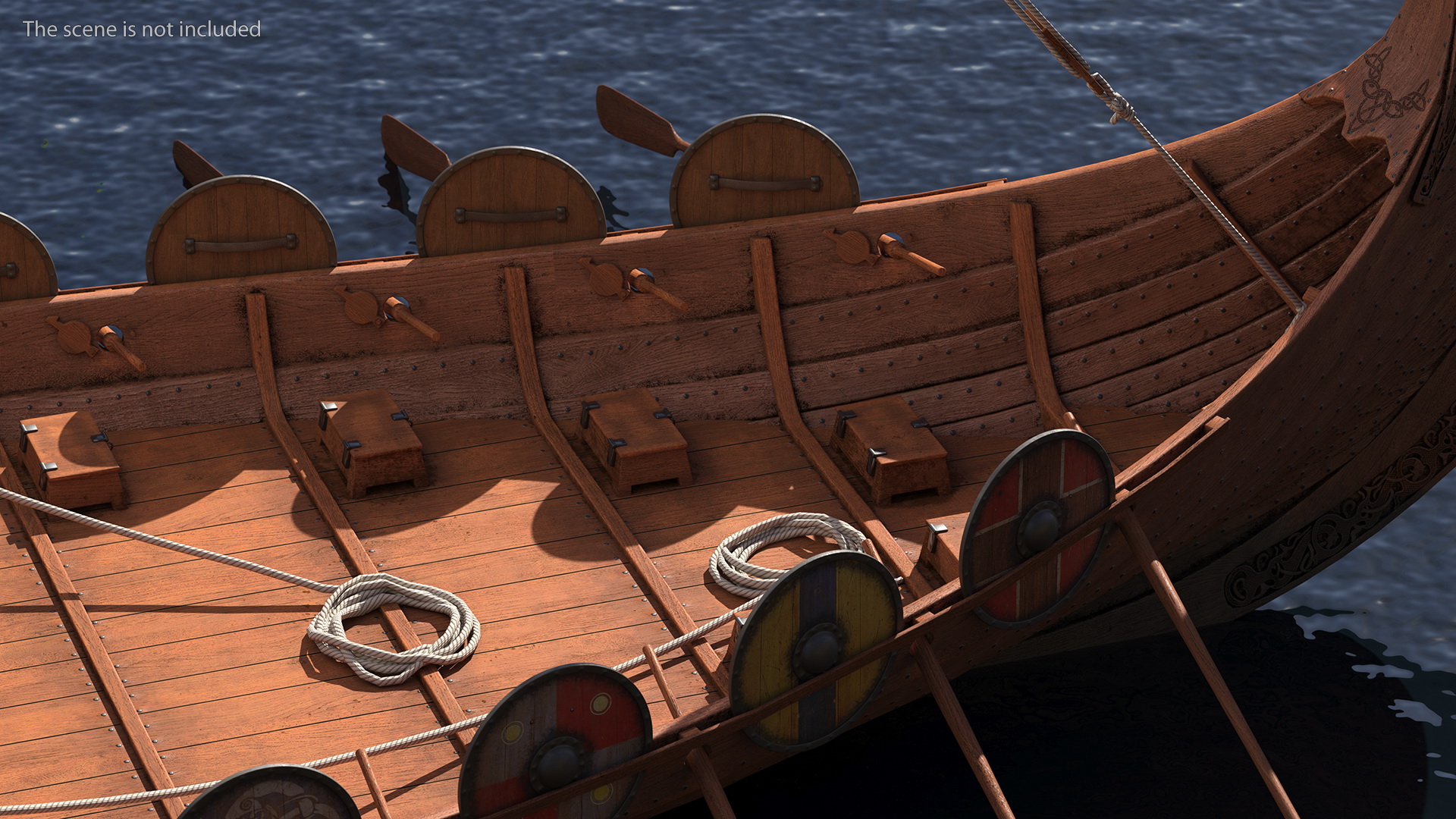 3D Viking Drakkar Sail Raised