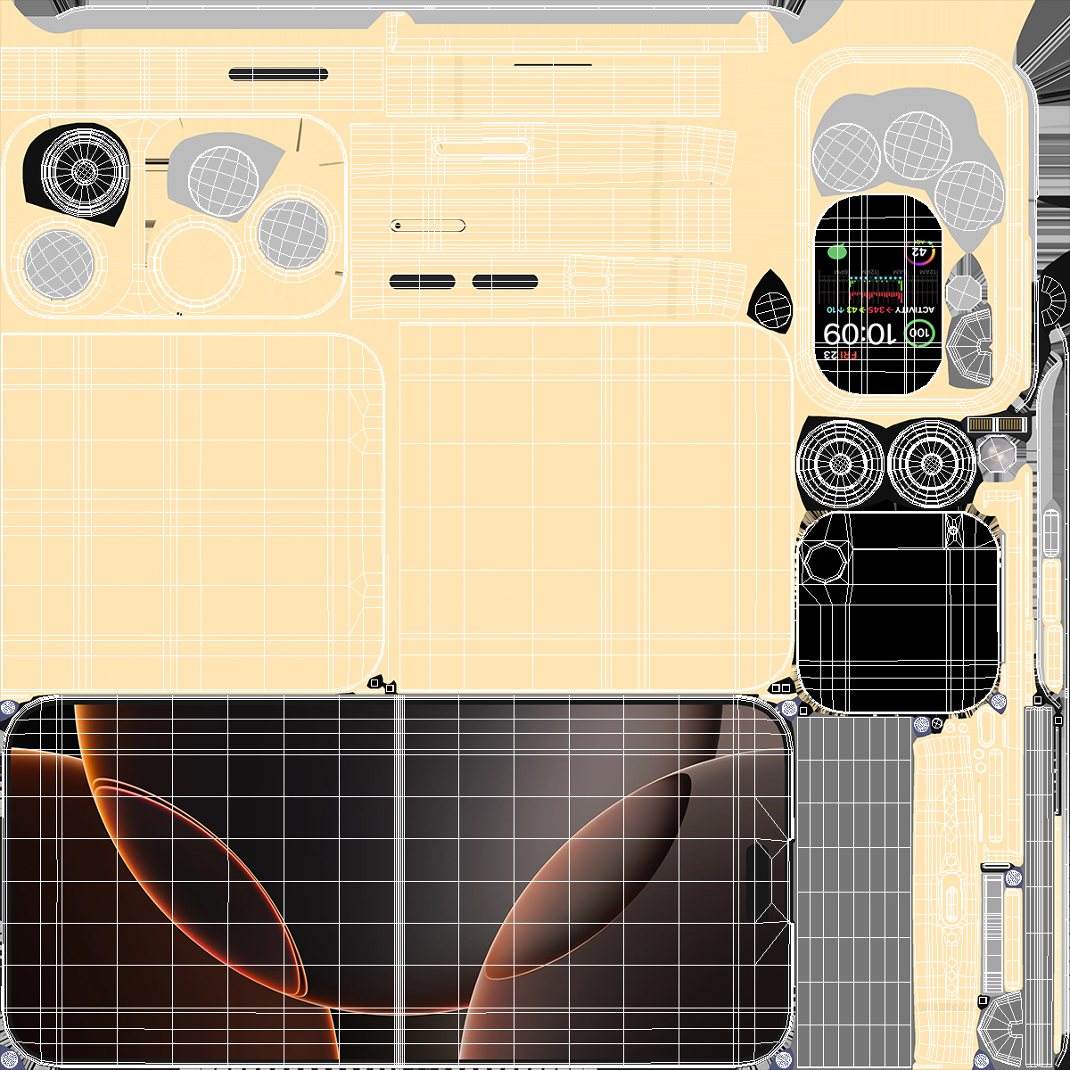 iPhone Flip with Apple Watch Ultra 3D model