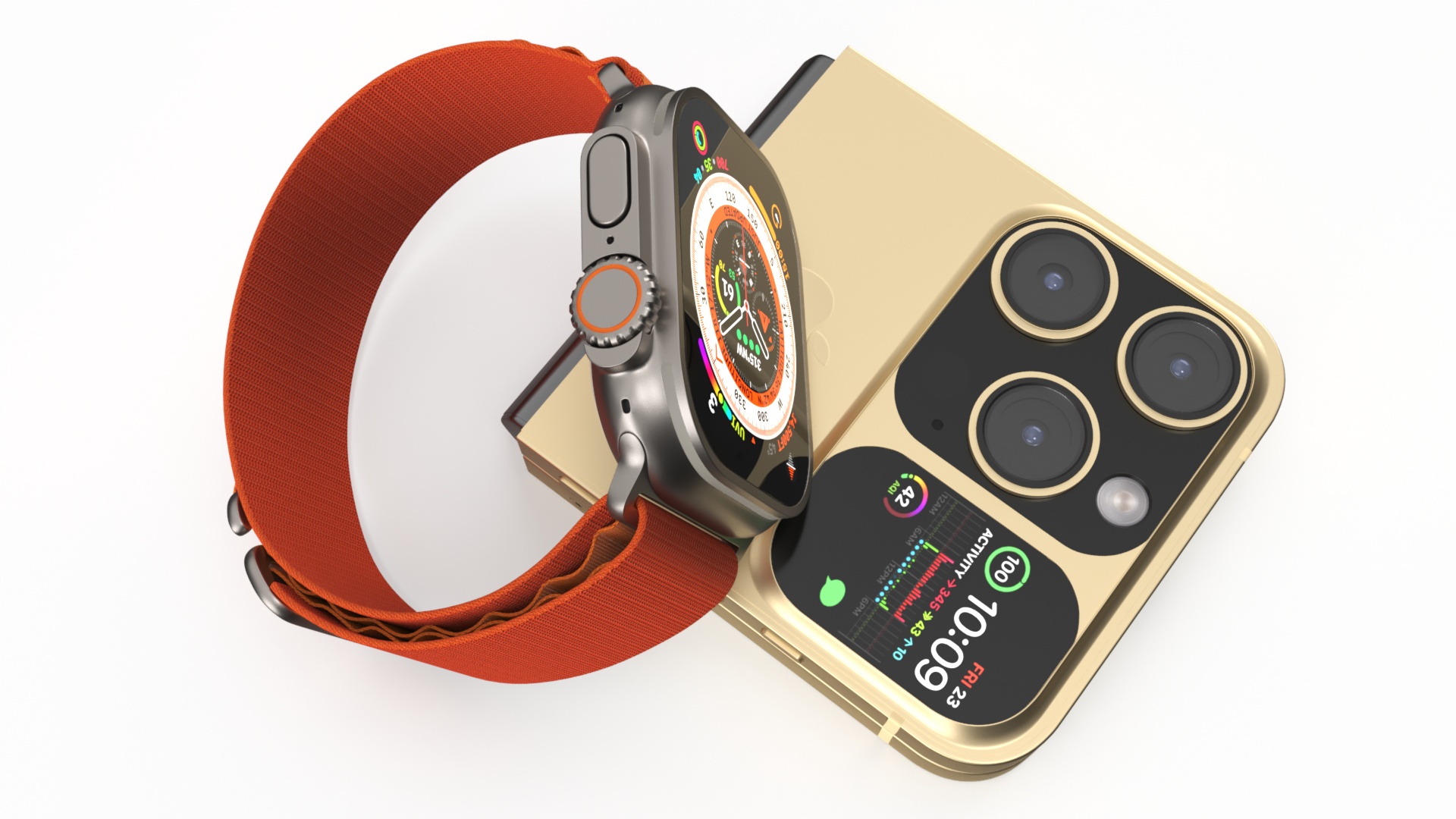 iPhone Flip with Apple Watch Ultra 3D model