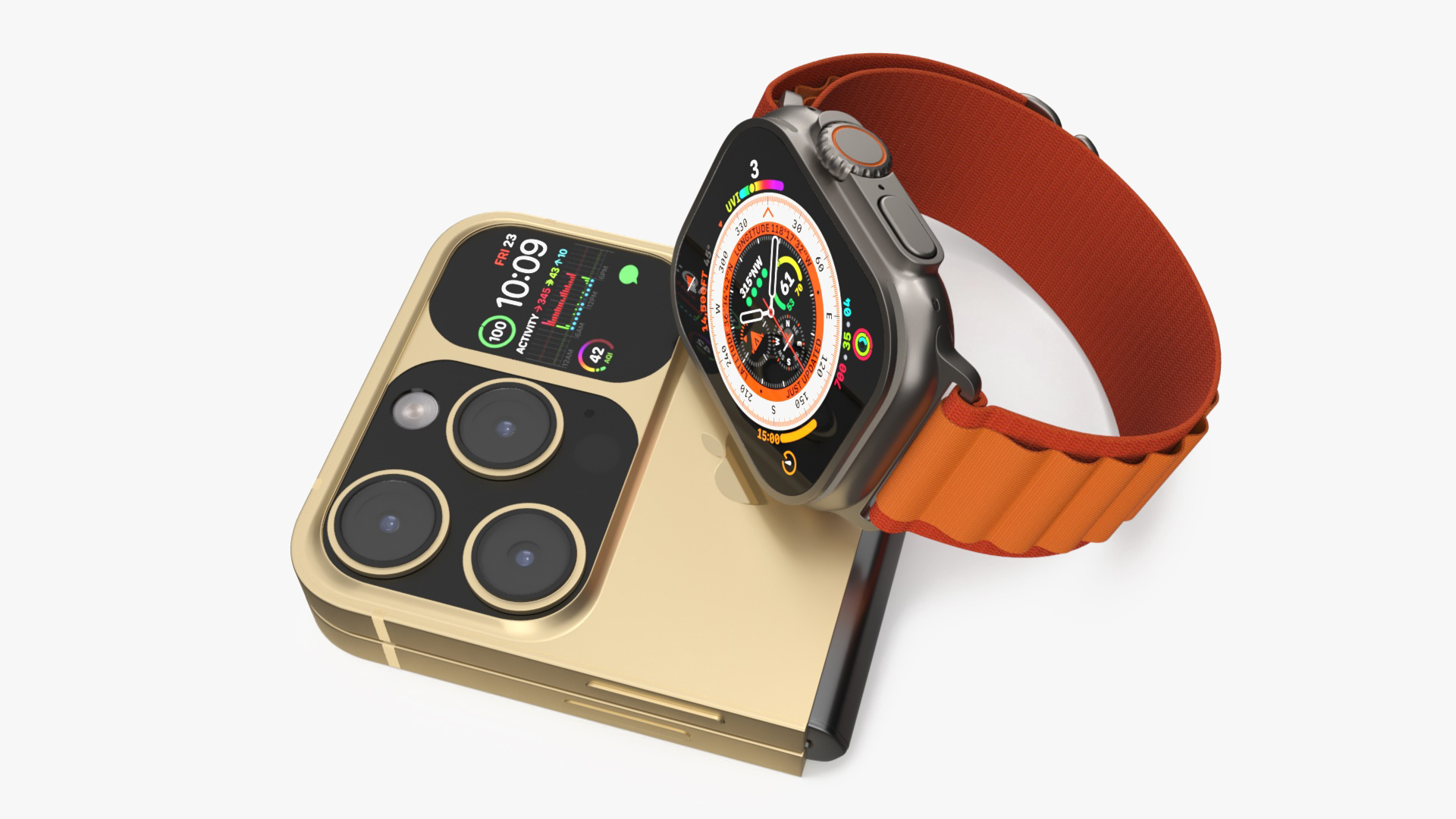 iPhone Flip with Apple Watch Ultra 3D model