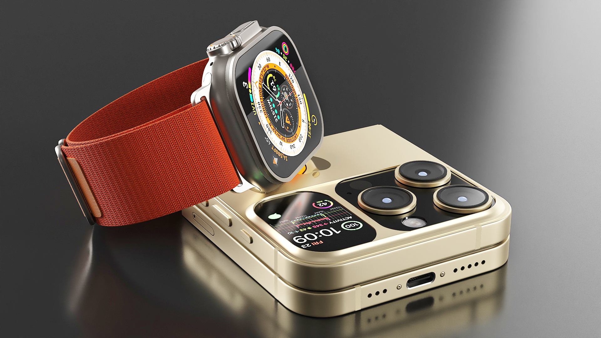 iPhone Flip with Apple Watch Ultra 3D model