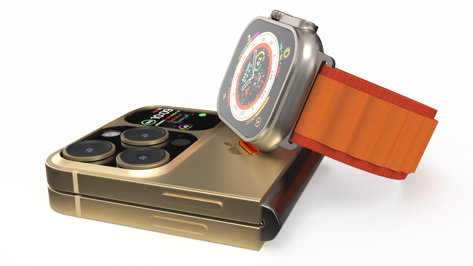 iPhone Flip with Apple Watch Ultra 3D model