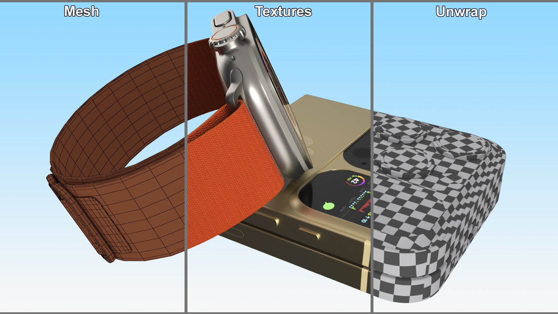 iPhone Flip with Apple Watch Ultra 3D model