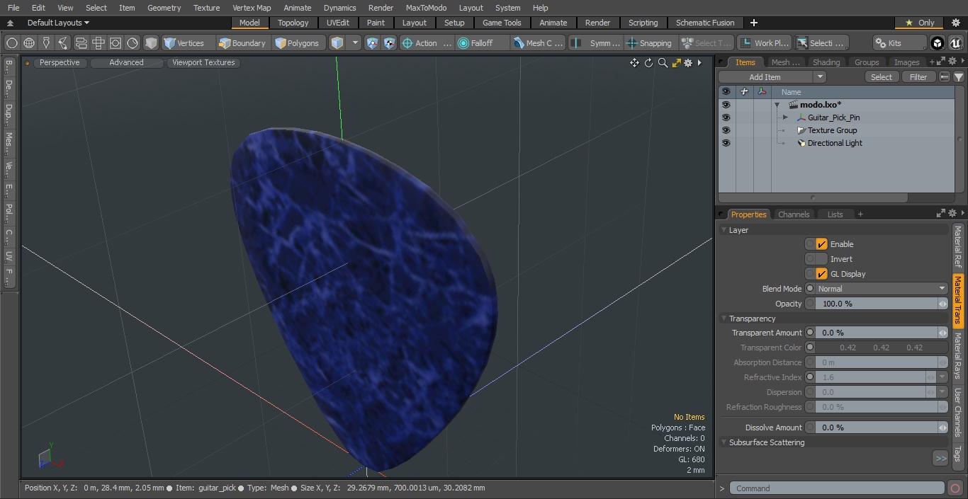 3D model Guitar Pick Pin