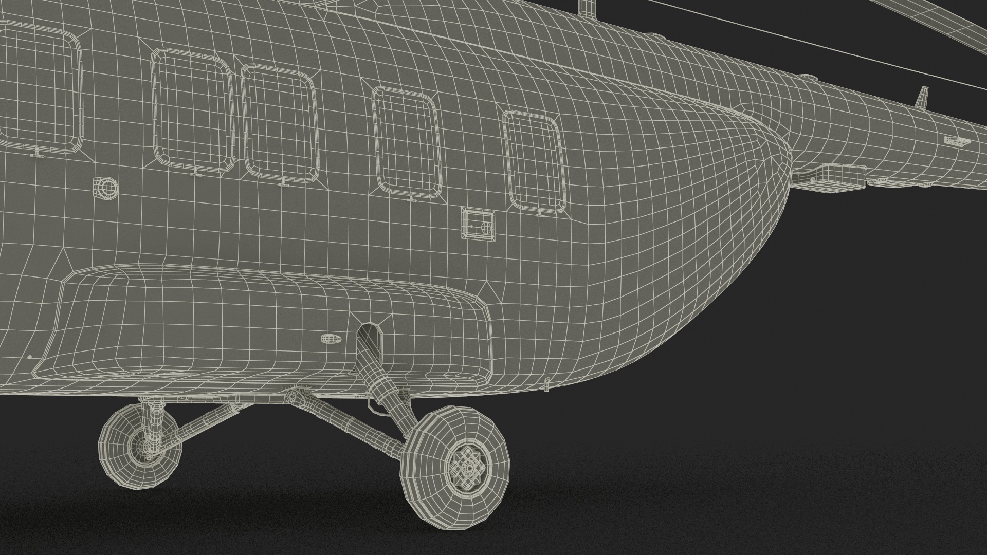 3D Interethnic Helicopter MI-171 A3 Blue Rigged for Cinema 4D model