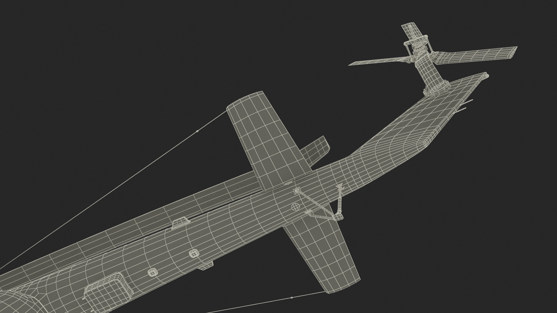 3D Interethnic Helicopter MI-171 A3 Blue Rigged for Cinema 4D model