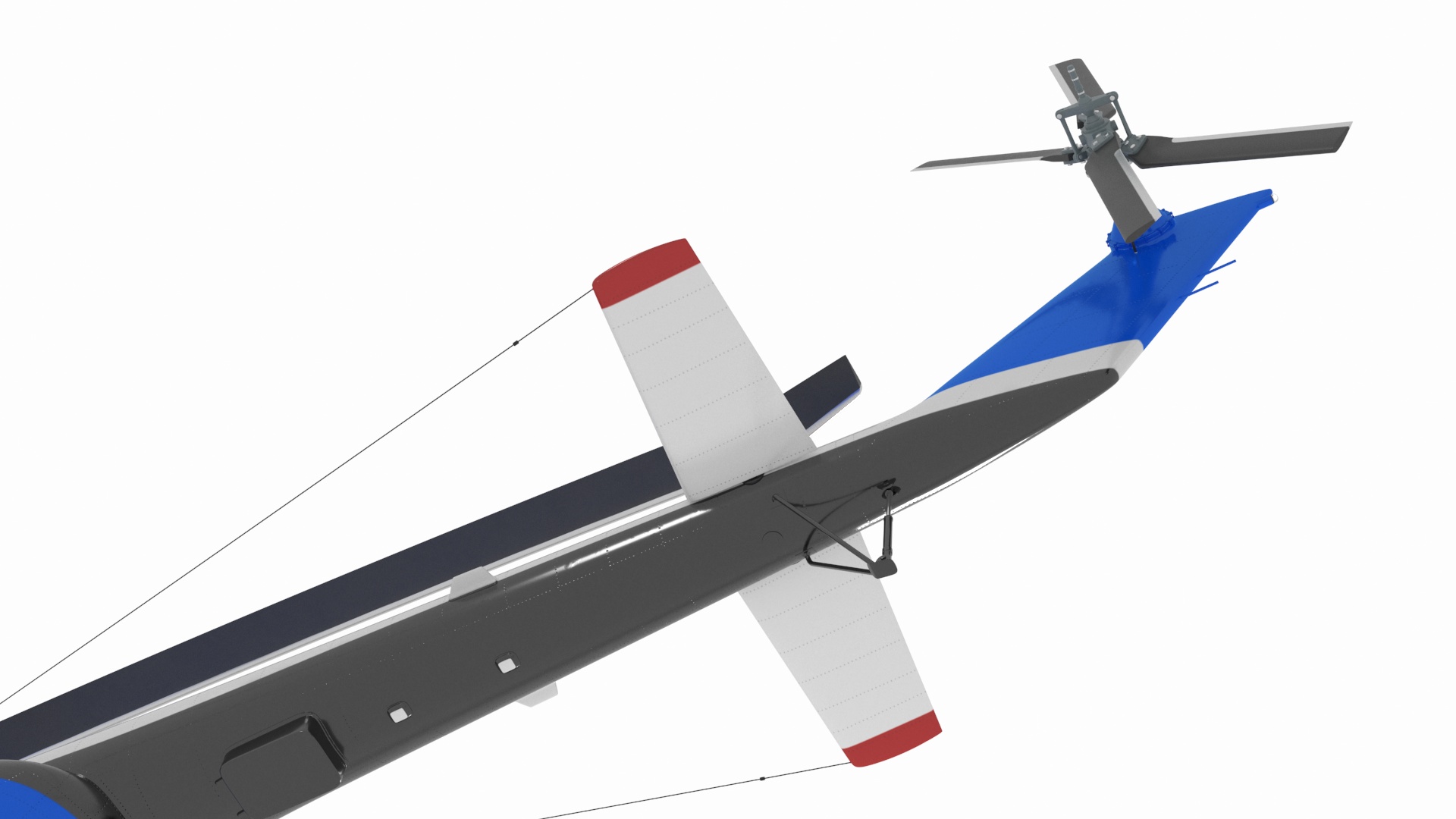 3D Interethnic Helicopter MI-171 A3 Blue Rigged for Cinema 4D model