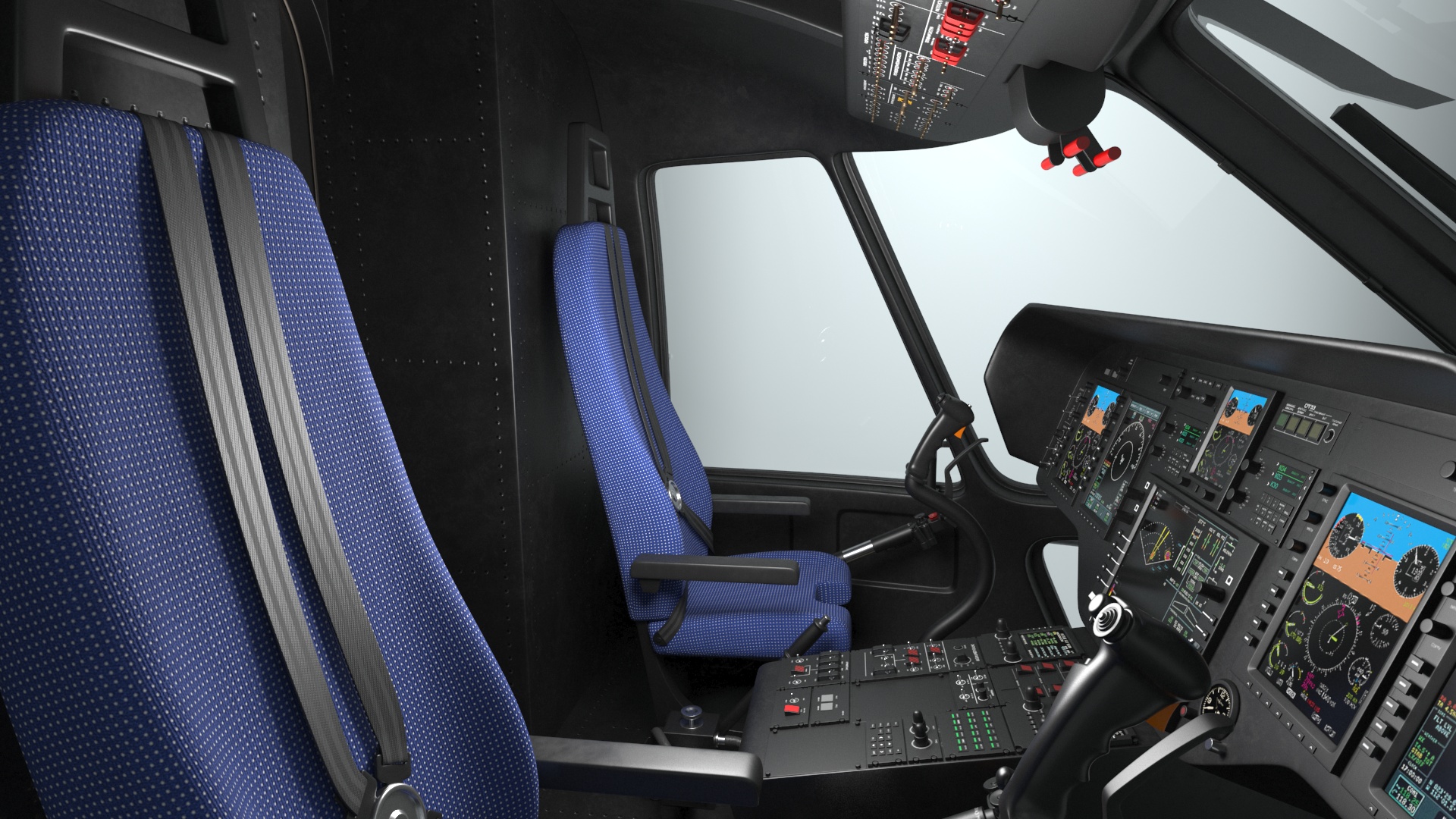 3D Interethnic Helicopter MI-171 A3 Blue Rigged for Cinema 4D model