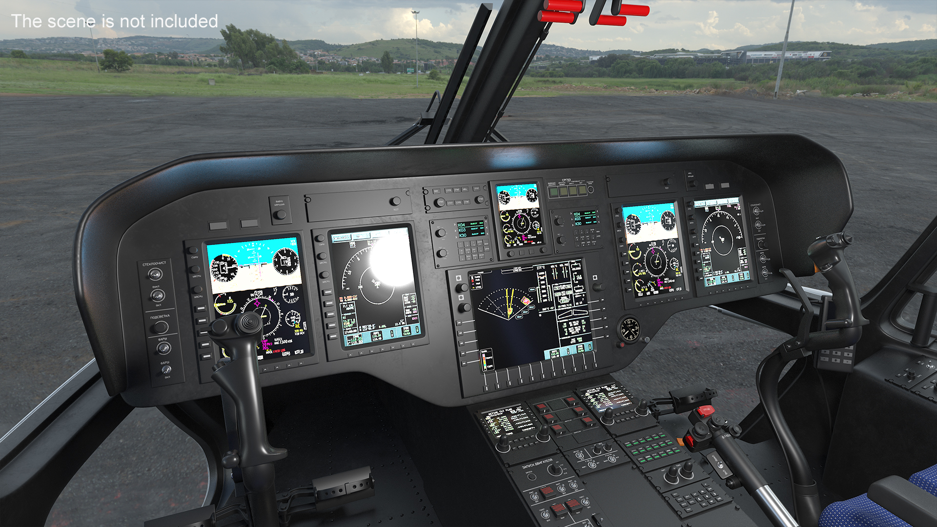 3D Interethnic Helicopter MI-171 A3 Blue Rigged for Cinema 4D model