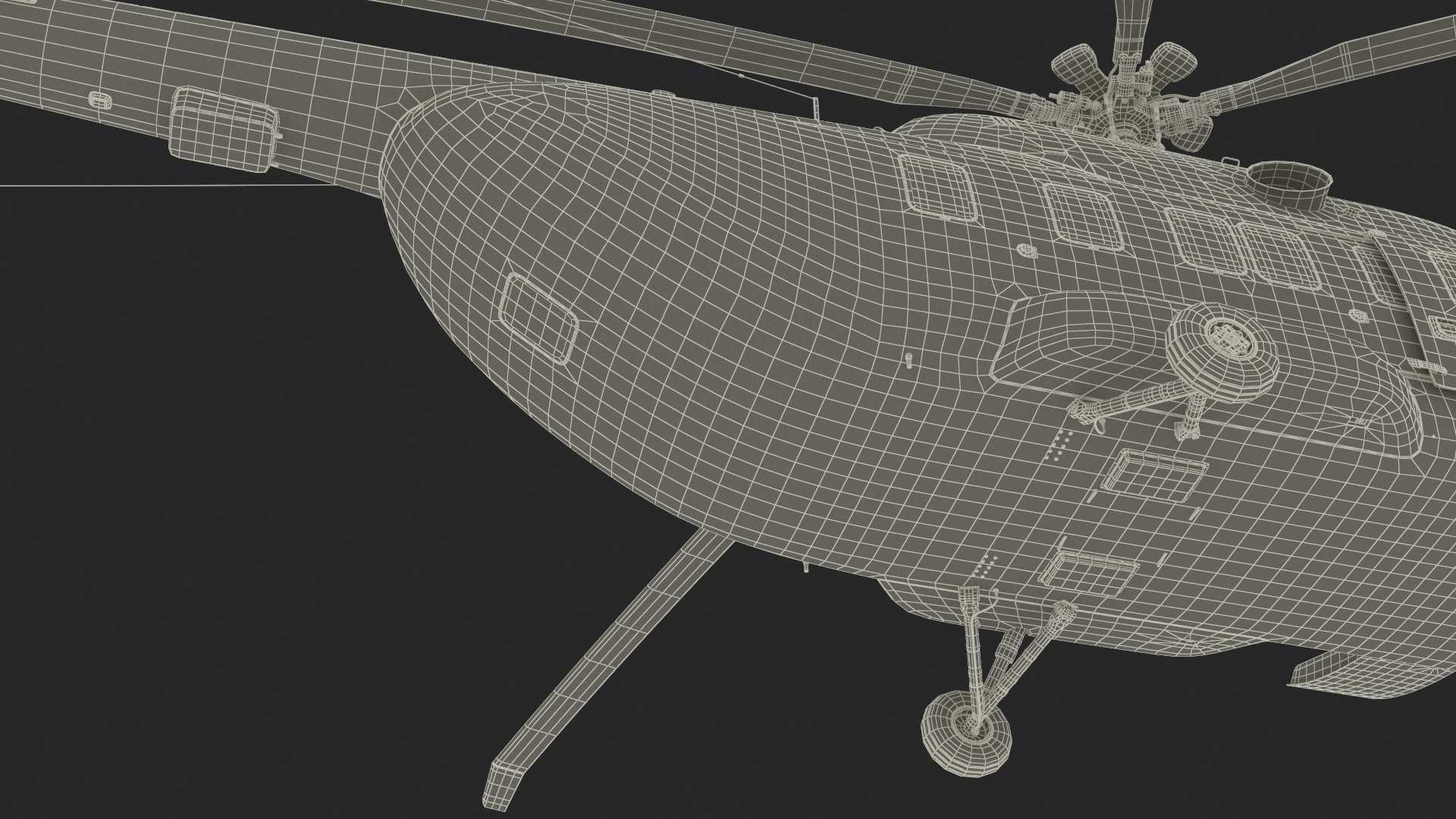 3D Interethnic Helicopter MI-171 A3 Blue Rigged for Cinema 4D model