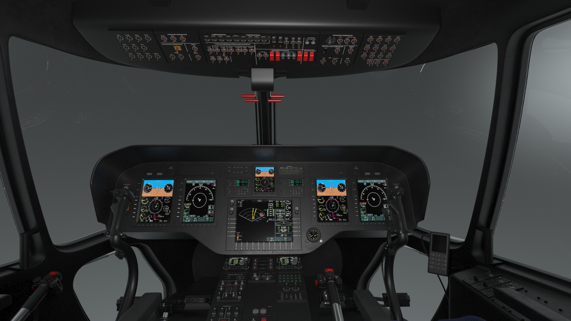 3D Interethnic Helicopter MI-171 A3 Blue Rigged for Cinema 4D model
