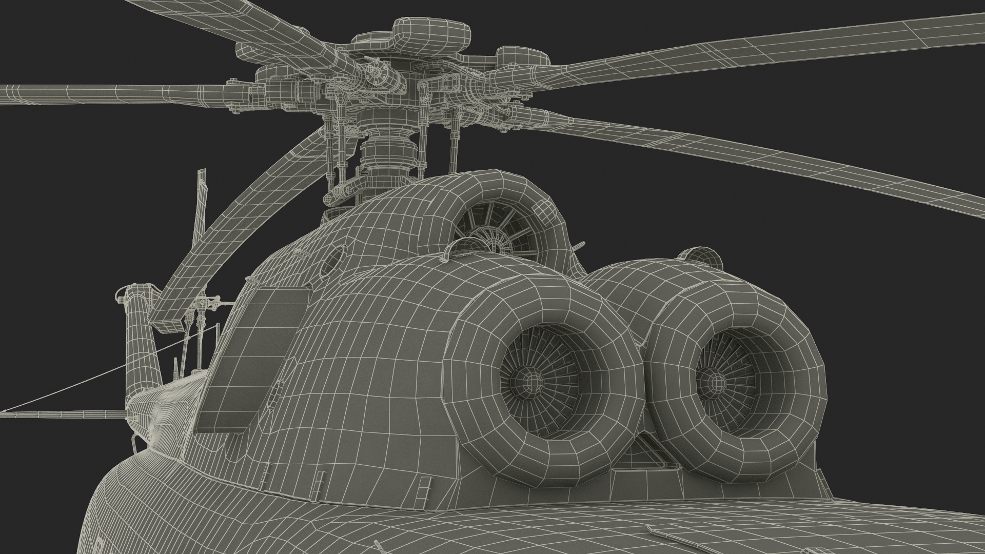 3D Interethnic Helicopter MI-171 A3 Blue Rigged for Cinema 4D model