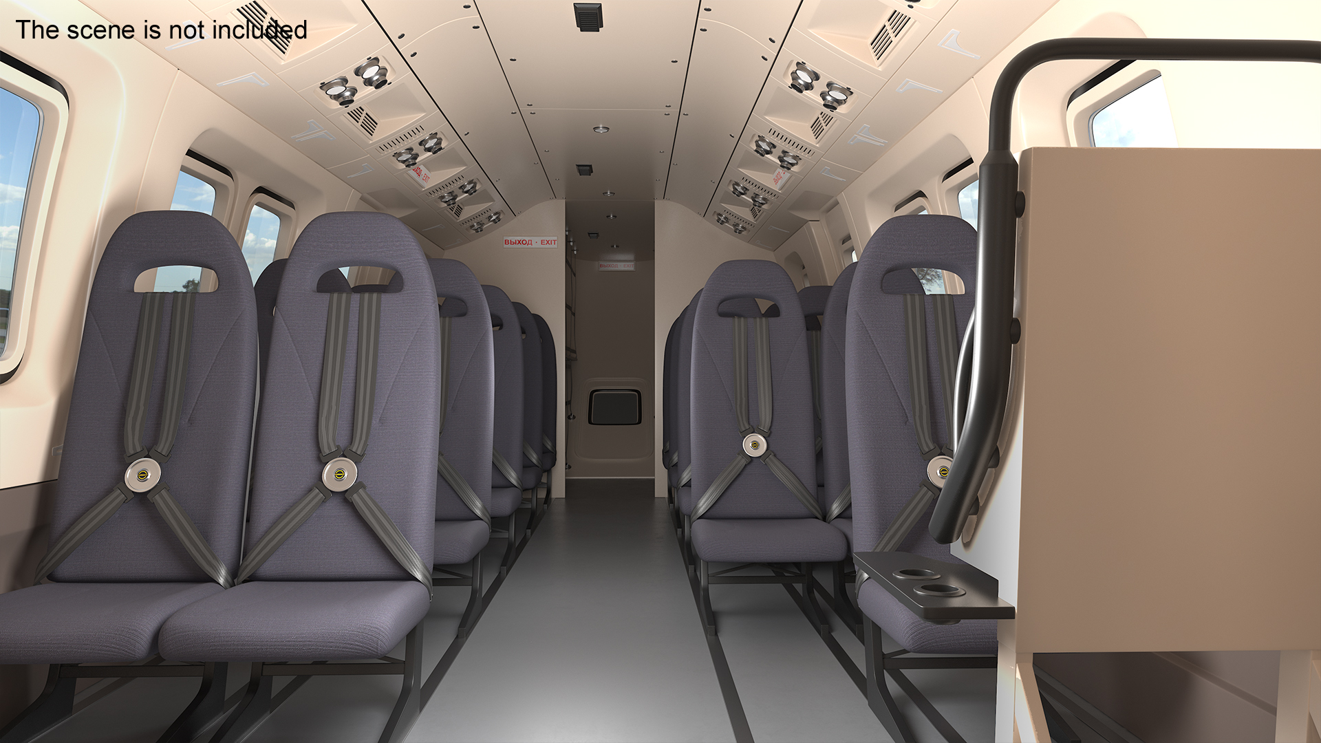 3D Interethnic Helicopter MI-171 A3 Blue Rigged for Cinema 4D model