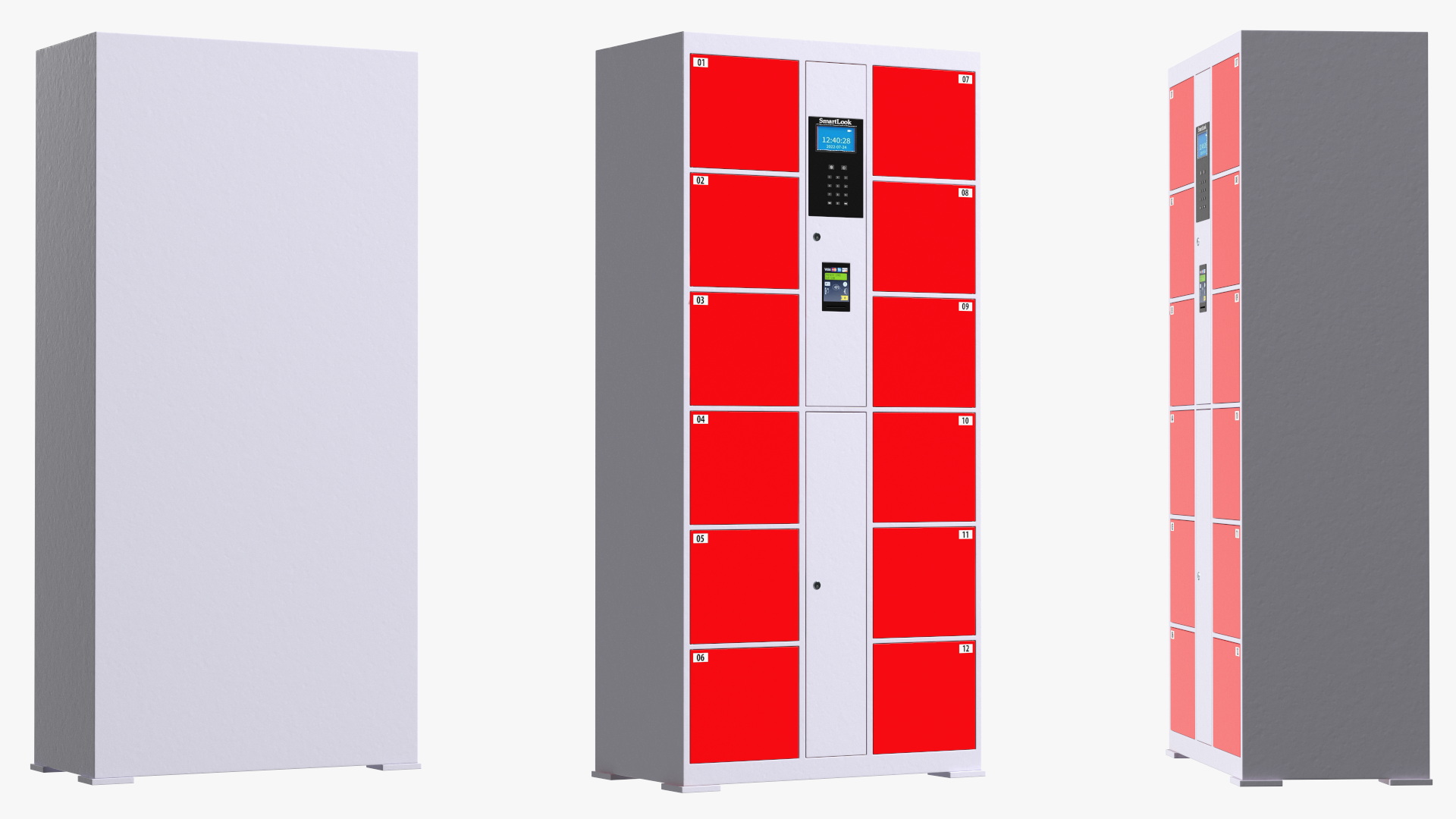 3D Automatic System Smart Locker Red model