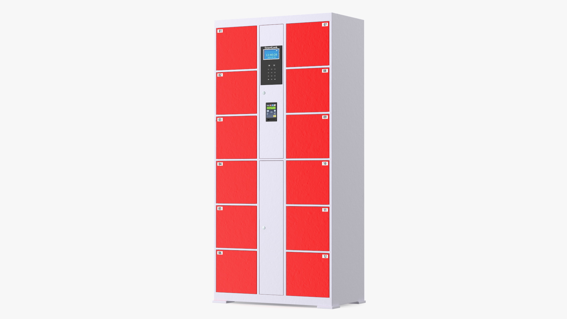 3D Automatic System Smart Locker Red model