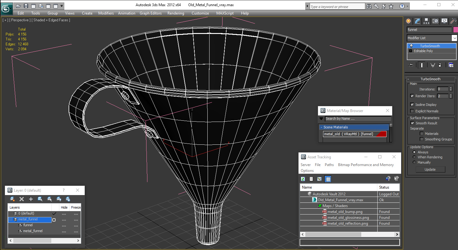 3D Old Metal Funnel