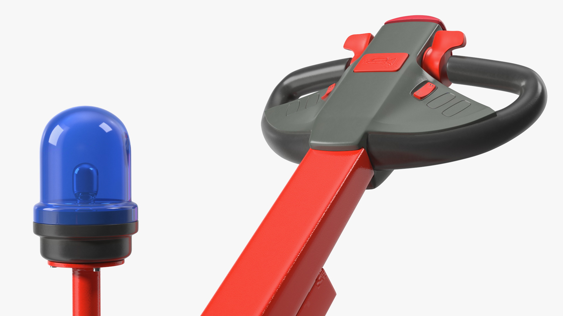 3D Red Electric Pusher with Cargo Trolley model