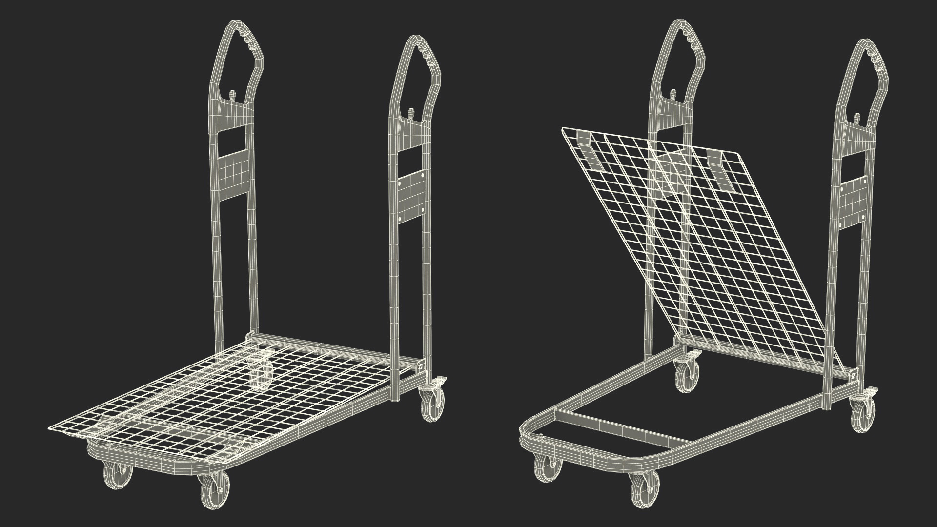 3D Red Electric Pusher with Cargo Trolley model
