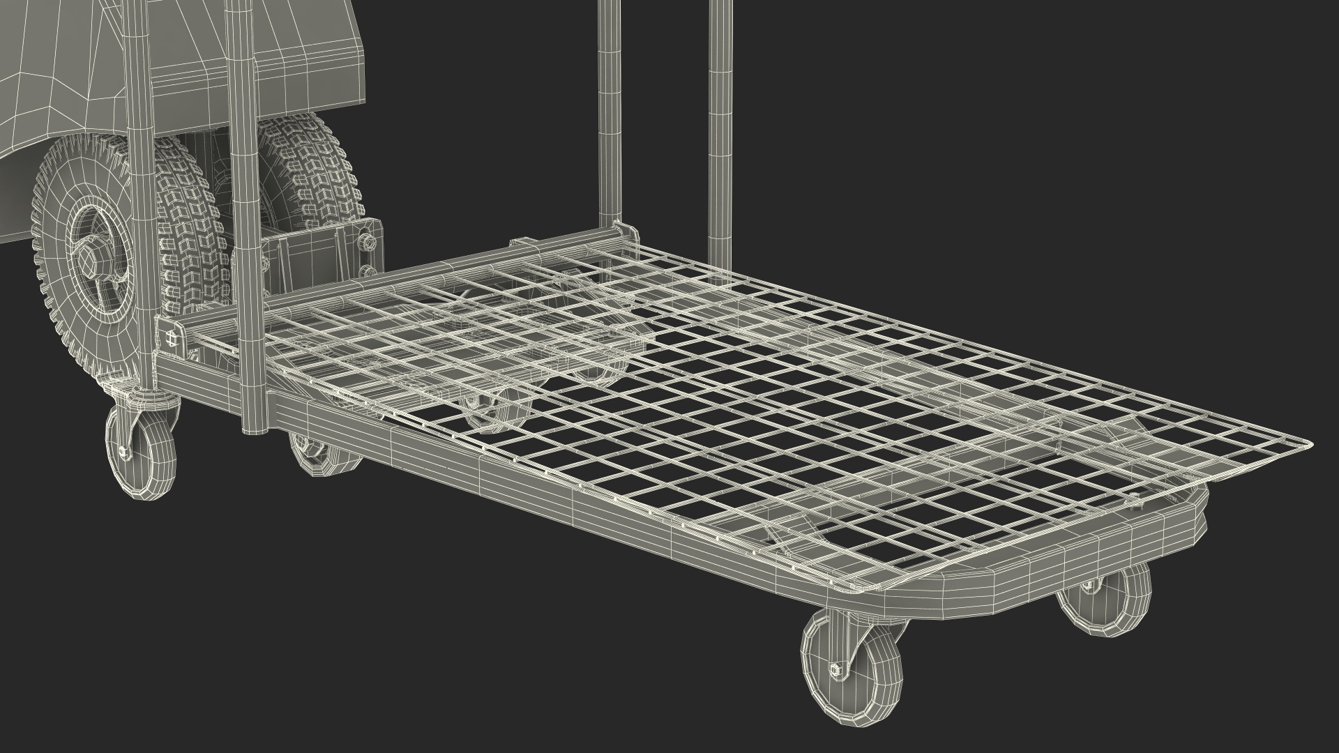 3D Red Electric Pusher with Cargo Trolley model