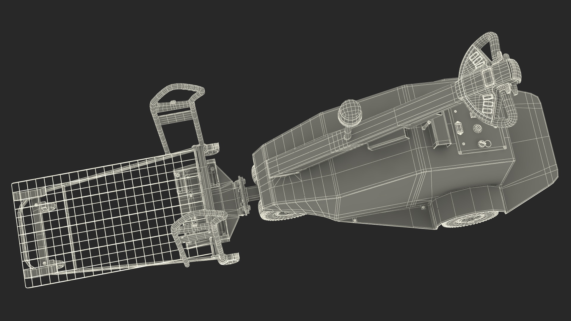3D Red Electric Pusher with Cargo Trolley model