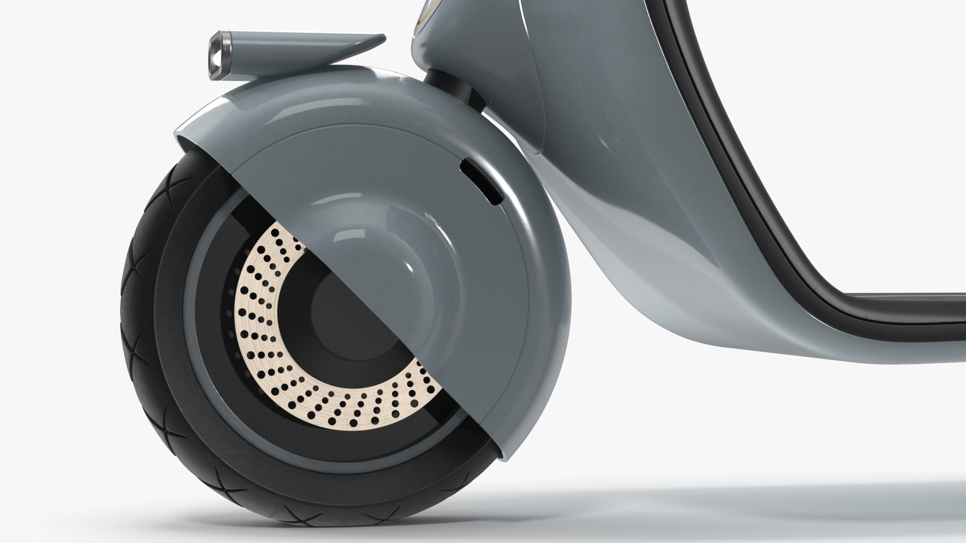 3D Blue Concept Electric Scooter Vespa 98 Lights On model