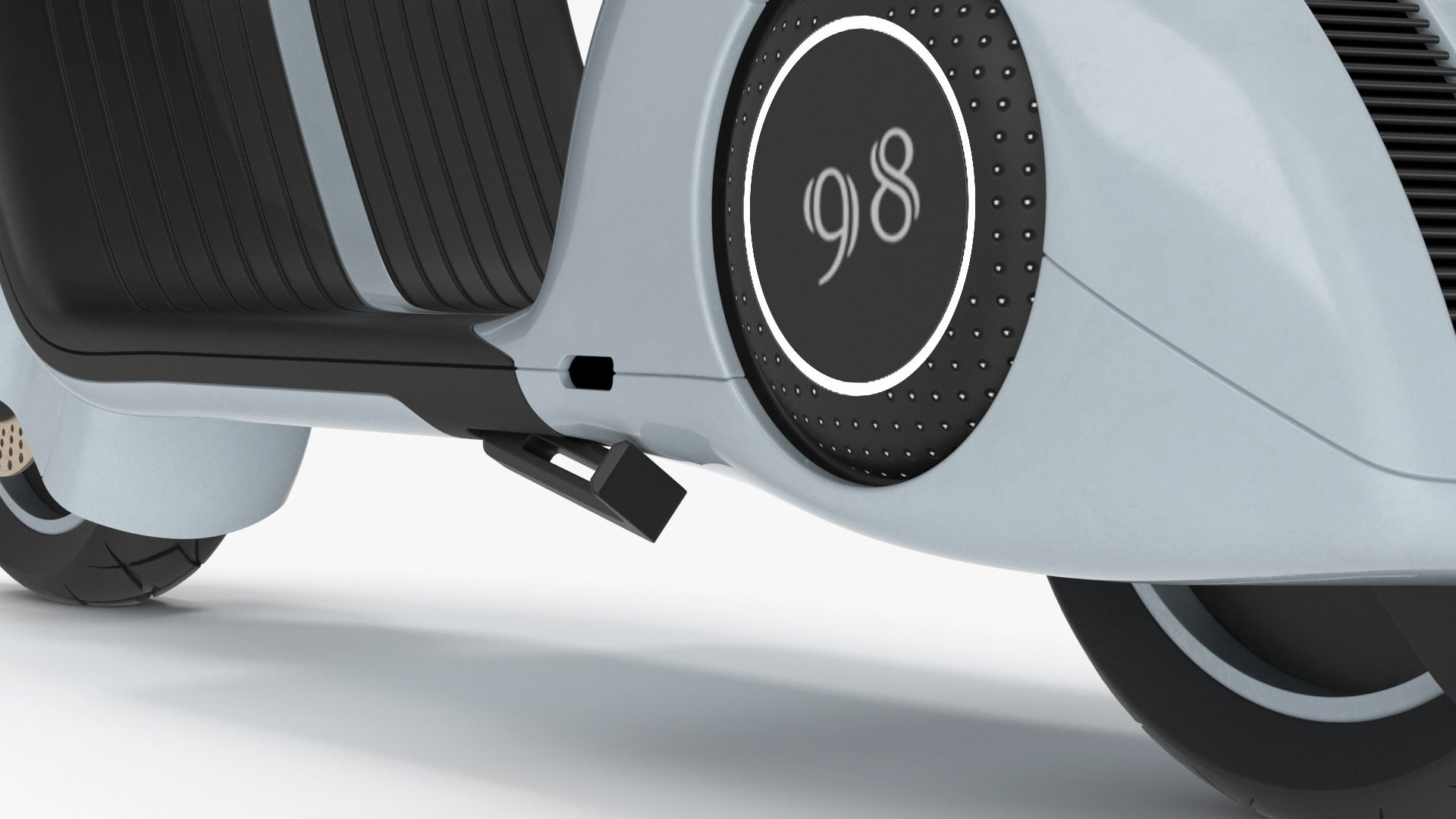 3D Blue Concept Electric Scooter Vespa 98 Lights On model