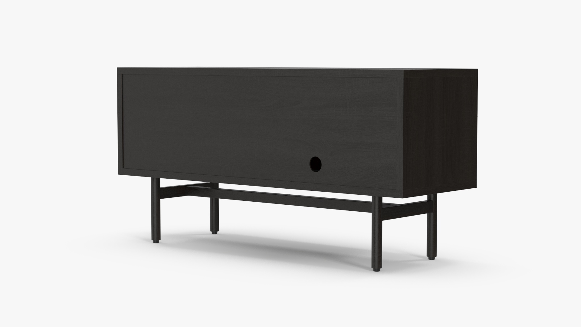3D Modern Wooden TV Stand Black model