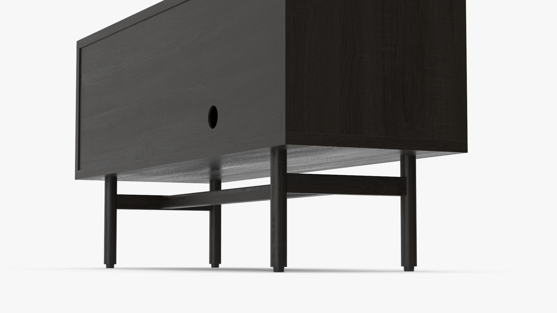 3D Modern Wooden TV Stand Black model
