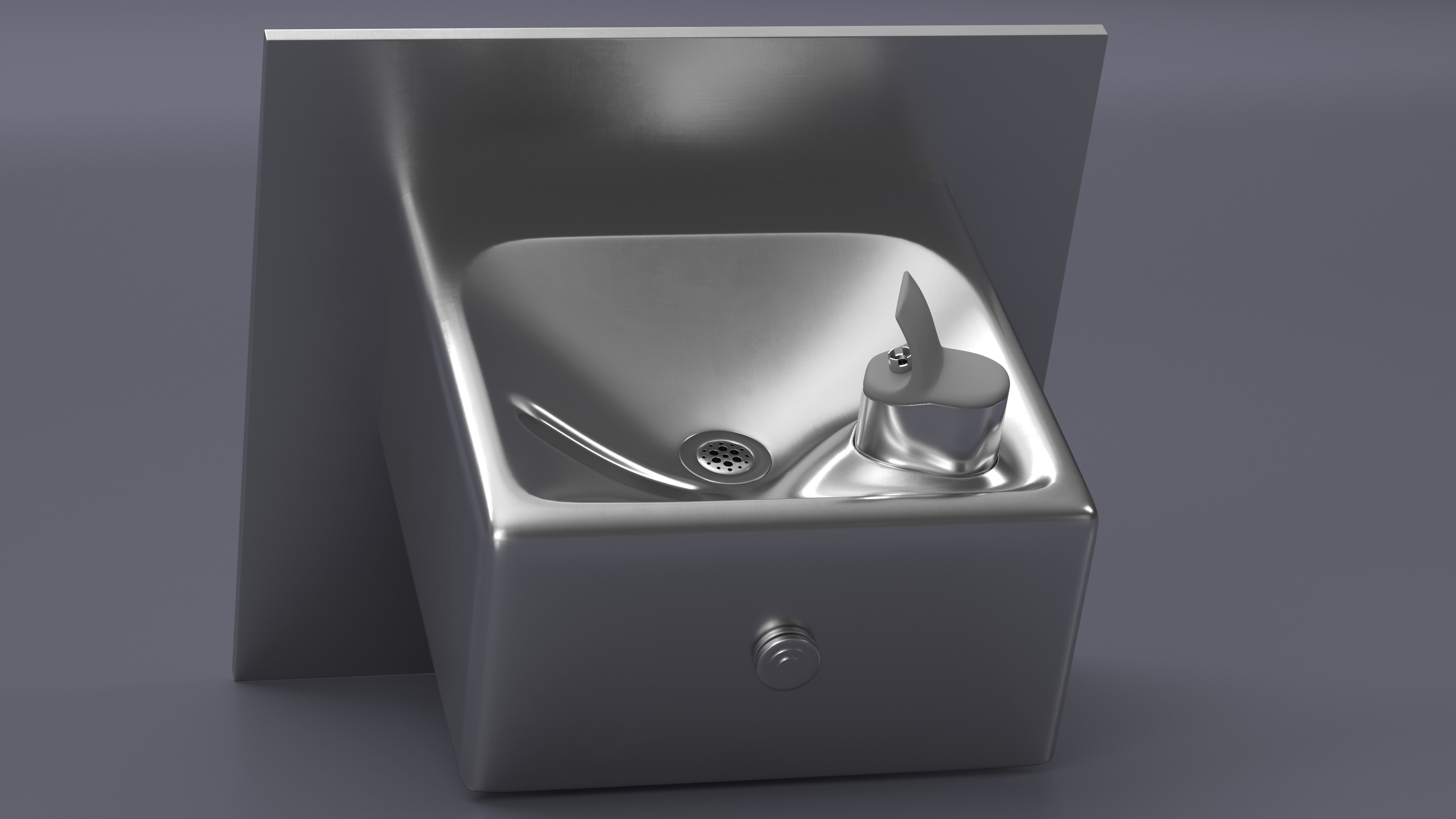 3D model Wall Mounted Drinking Fountain