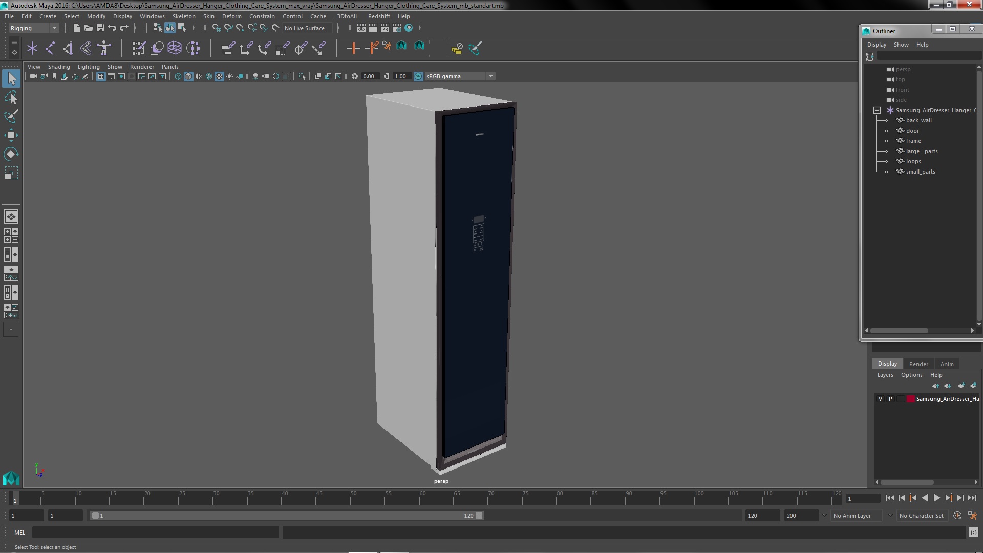 3D Samsung AirDresser Hanger Clothing Care System