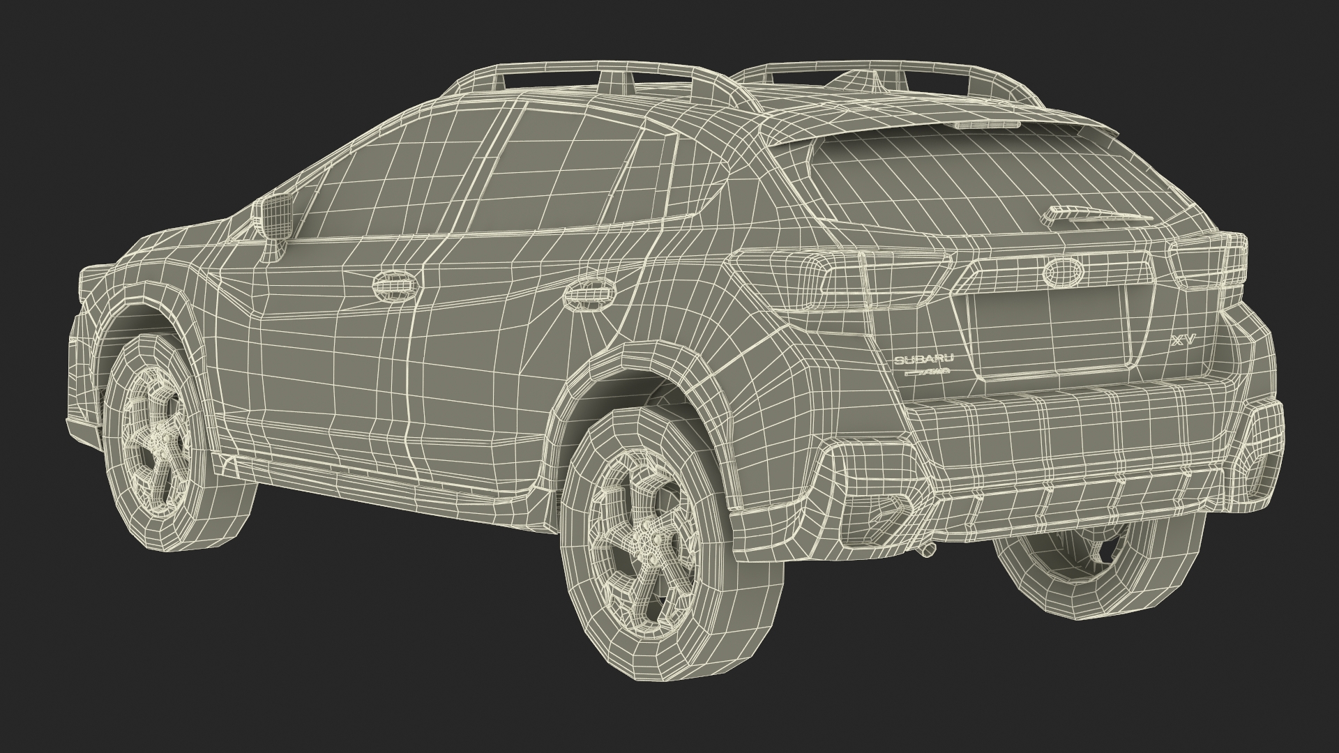 3D 2020 Subaru XV SUV Simple Interior Yellow