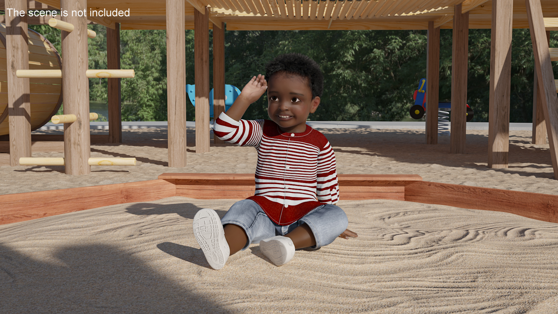 3D Little African Boy Everyday in Summer Outfit Rigged