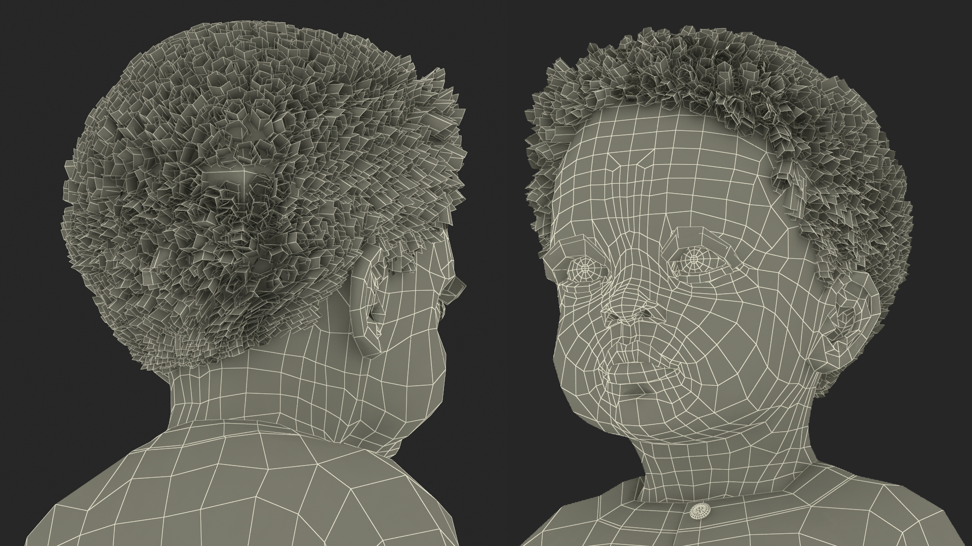3D Little African Boy Everyday in Summer Outfit Rigged