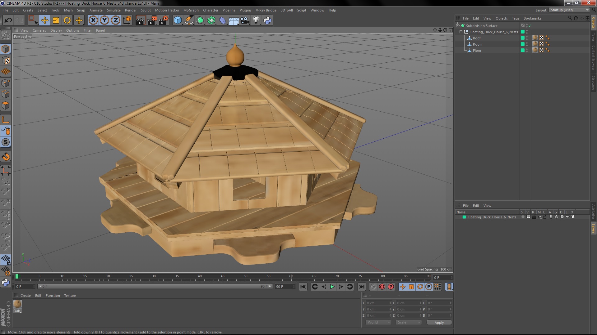 Floating Duck House 6 Nests 3D